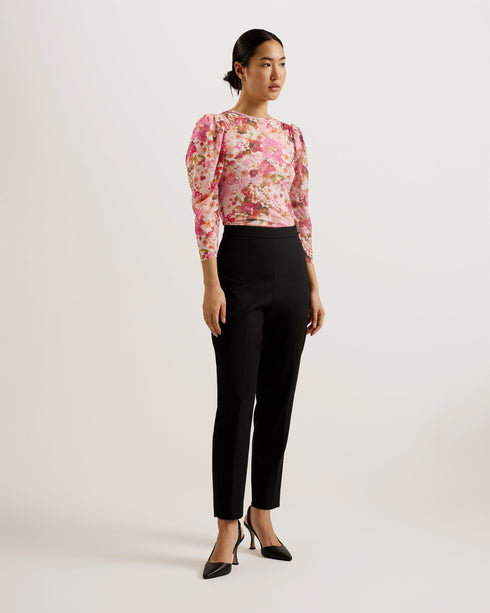RAELEY-Tops-The perfect top does exist – and it's this one. Our RAELEY mesh top brings the drama and the flirt with a gathered shoulder, three-quarter sleeve, and pressed flower print. Mesh top Pressed flower print Shoulder gathering detail Three quarter puffed sleeves Crew neck Back button fastening Lined bodice Chae is 5'9.5" / 1.77m and wears a Ted size 1- Ted Baker Romania